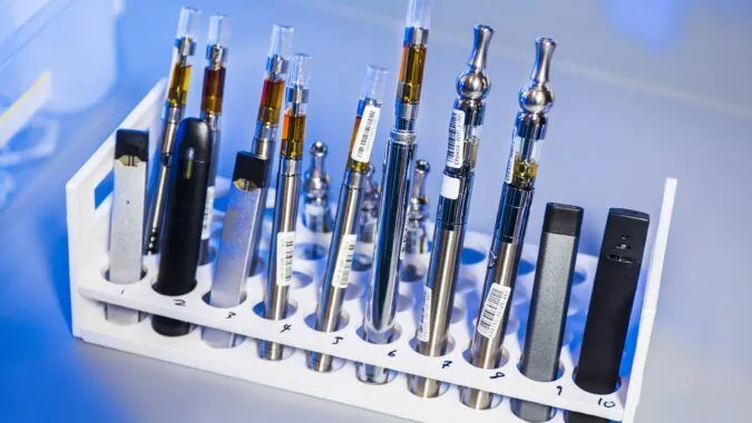 range of different vape types in a laboratory.