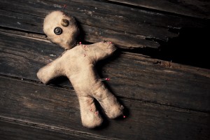 creepy voodoo doll found in bin