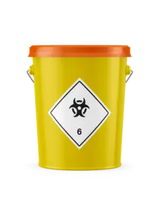 Orange lid sharps bin
