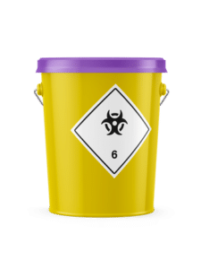Purple lid sharps bin