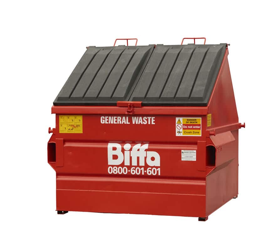 big red biffa wheelie bin