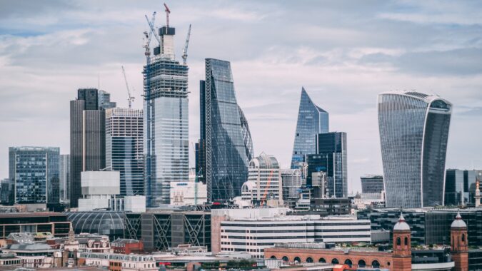 skyscrapers in the City in London.