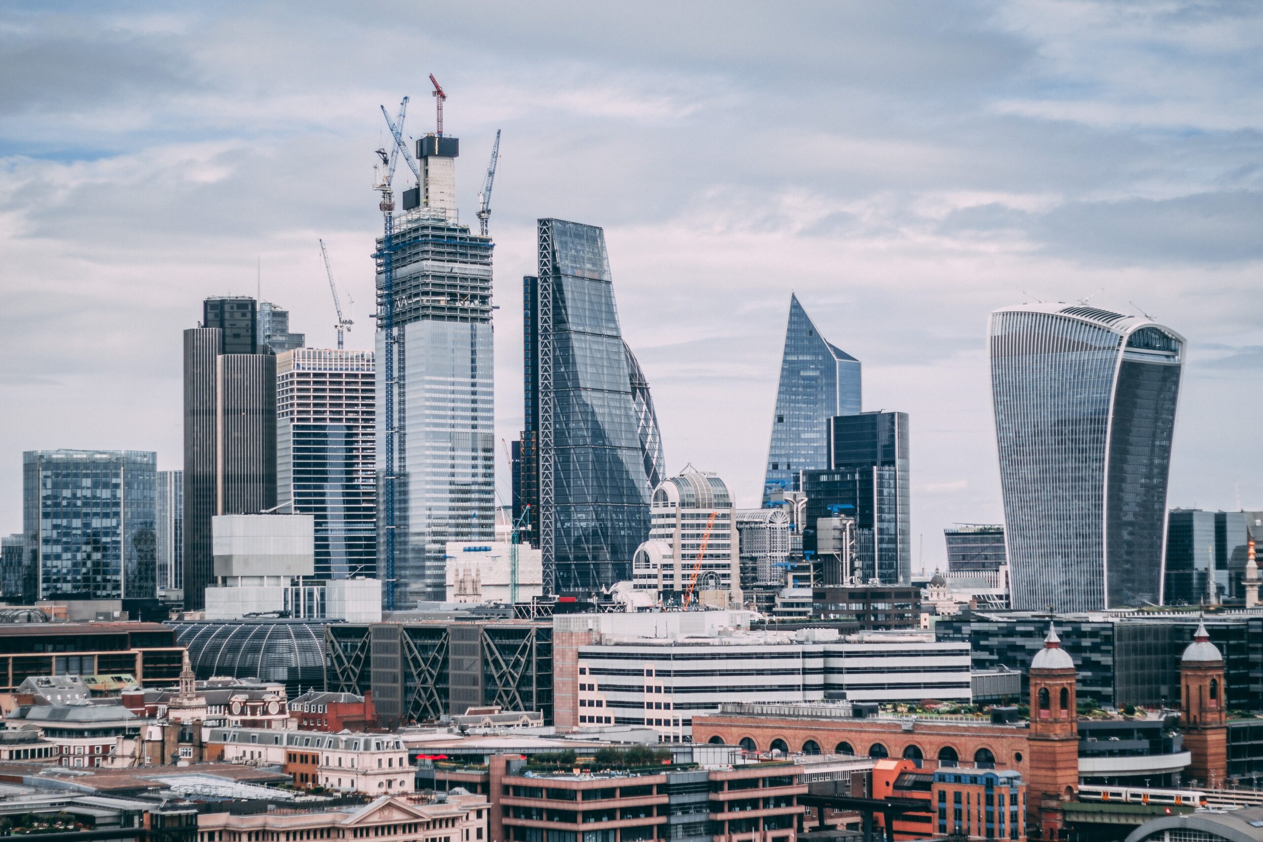 skyscrapers in the City in London.