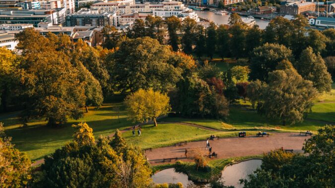 Bristol harbourside and Brandon hill.