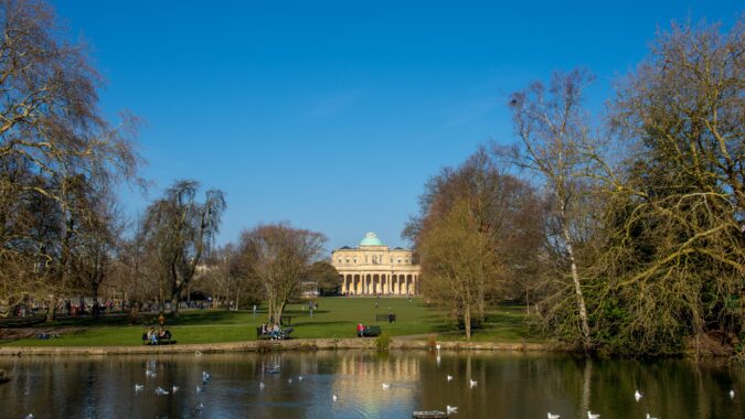 Pittville Park in Cheltenham.