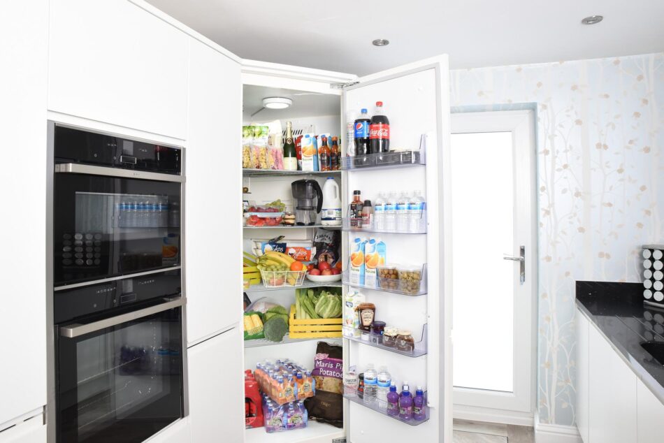 fridge full of food.