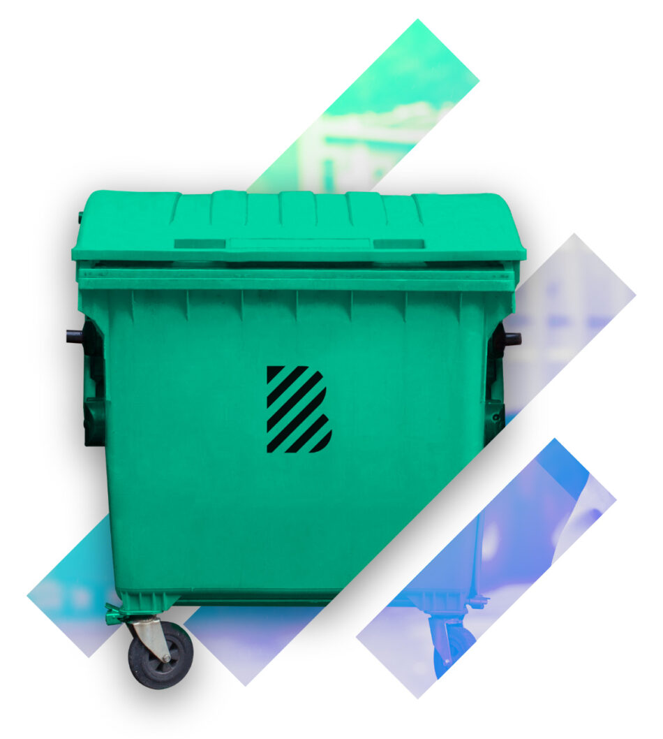 wheelie bin.