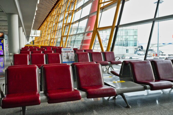 empty airport seats.