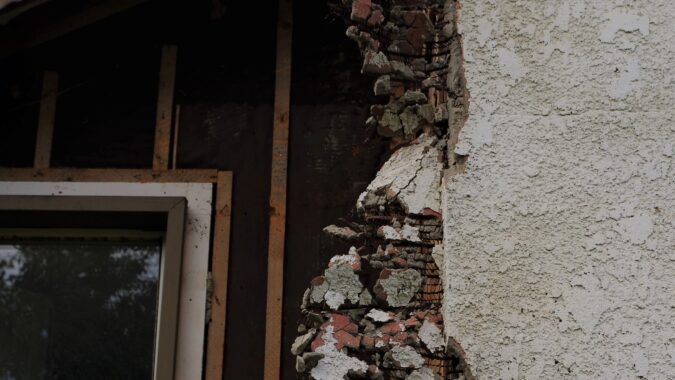 asbestos in a wall.