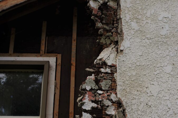 asbestos in a wall.