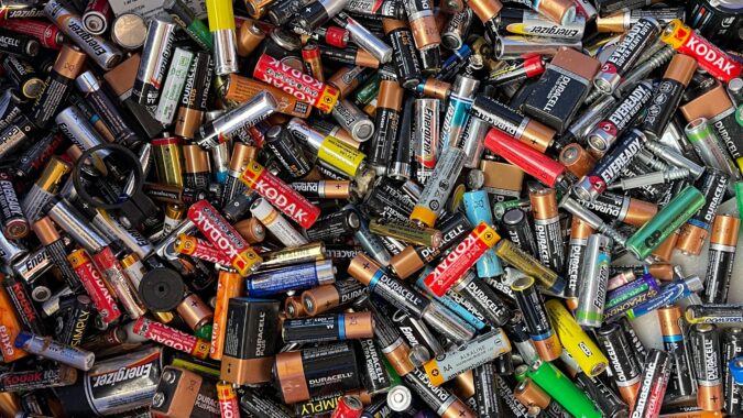 lots of household batteries.