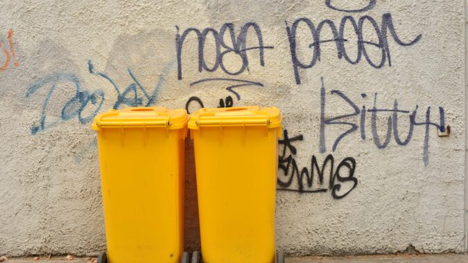 two standard wheelie bins.