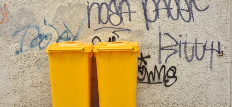 two standard wheelie bins.