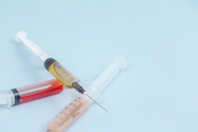 three injection needles.