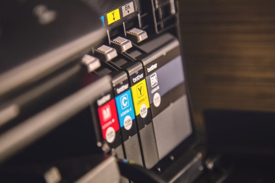 printer ink cartridge close up.