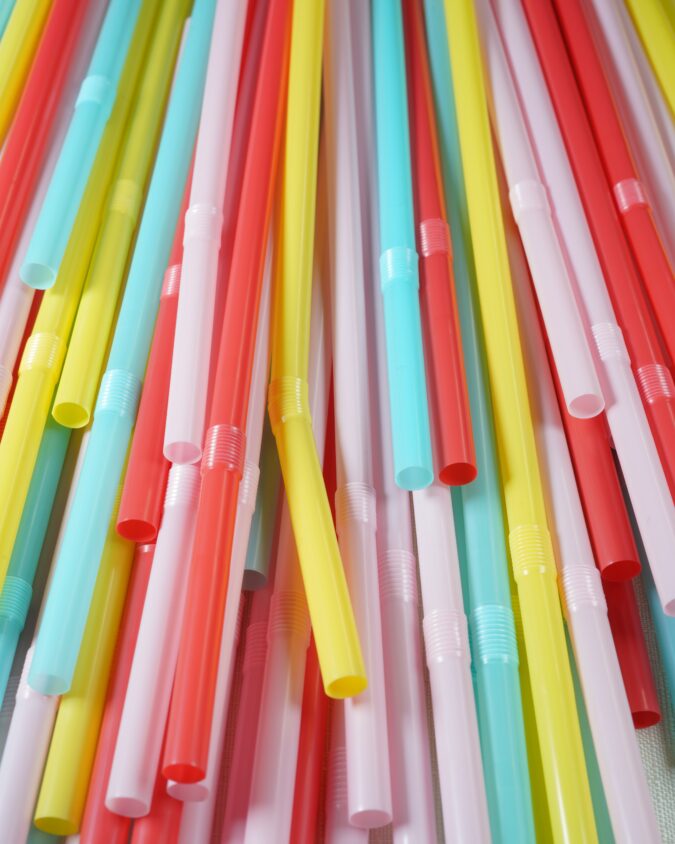 colourful plastic straws.