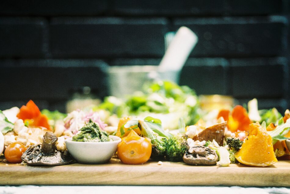 platter of vegetables for food waste.