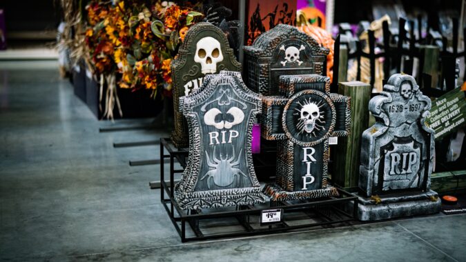 halloween gravestone decorations for sale in shop.