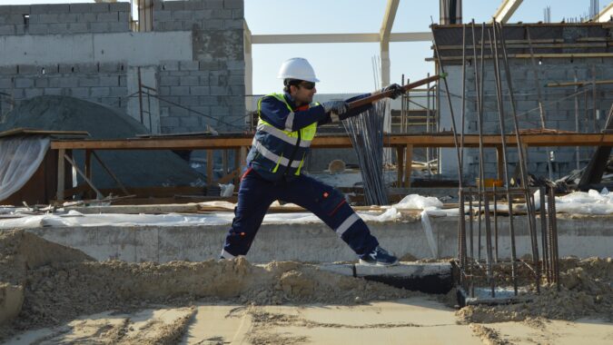 man working on a construction site.