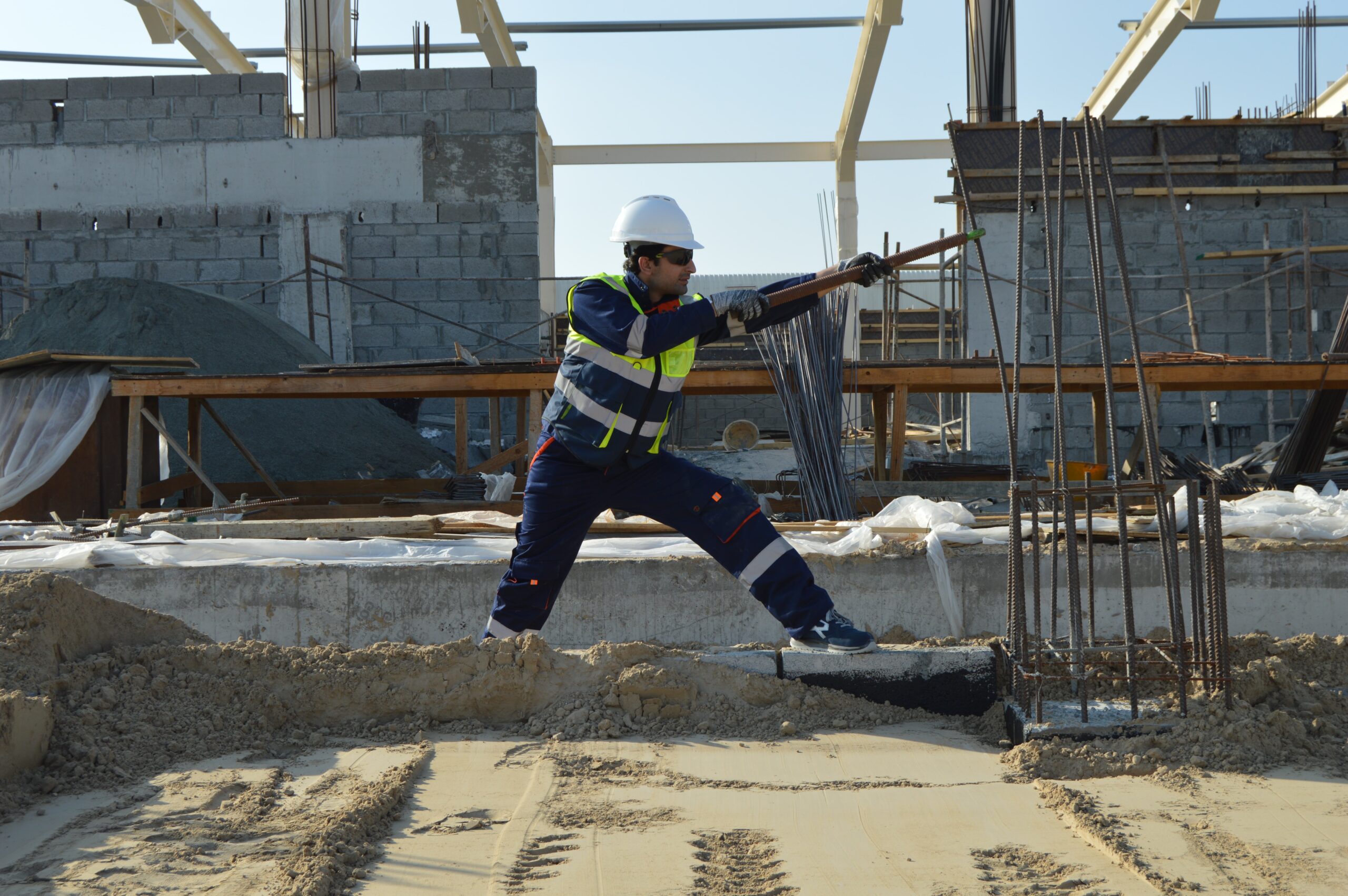 man working on a construction site.