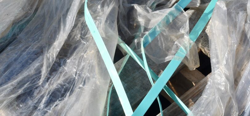 plastic packaging with straps.