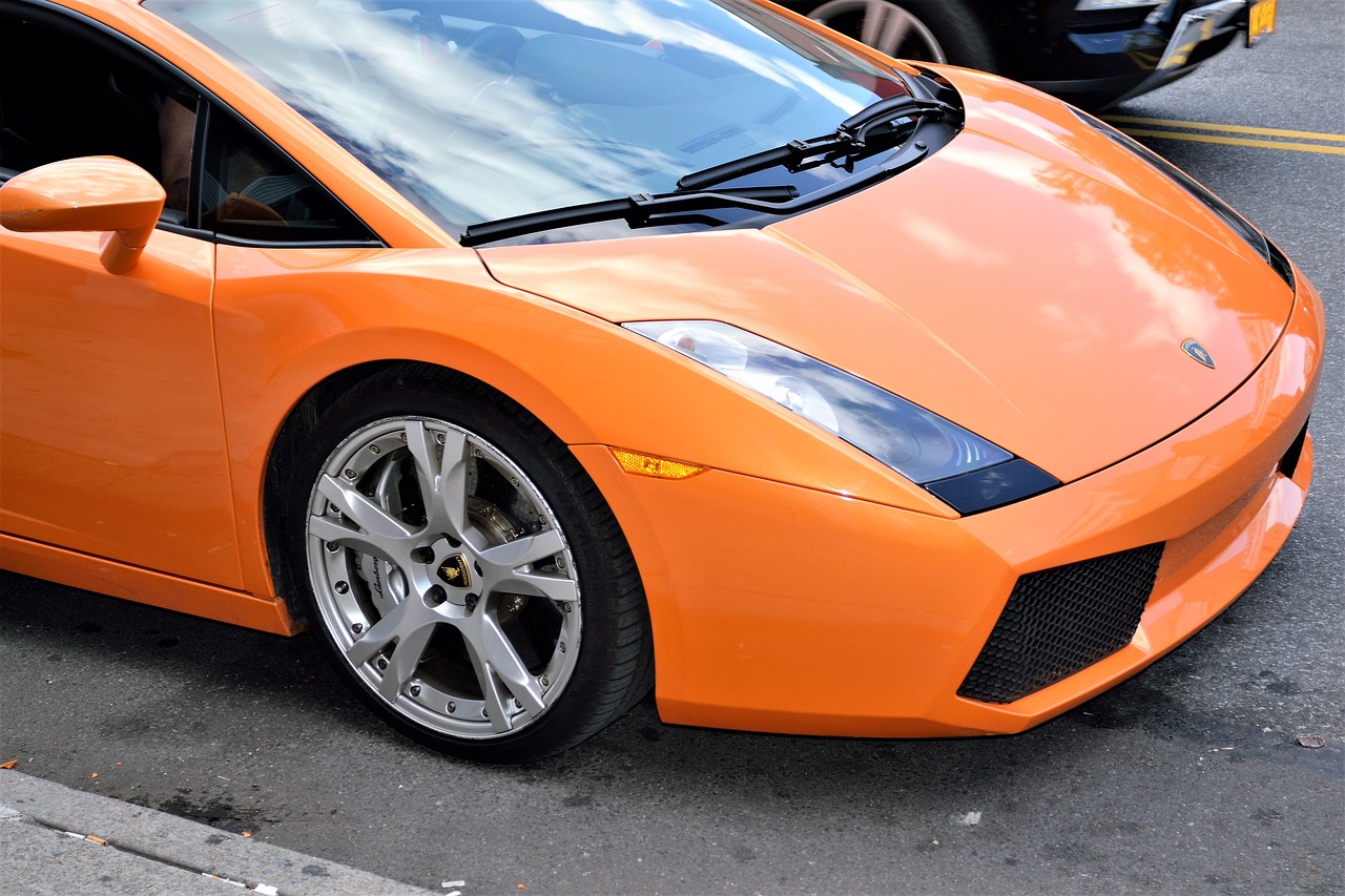 orange Lamborghini fibreglass bonnet.