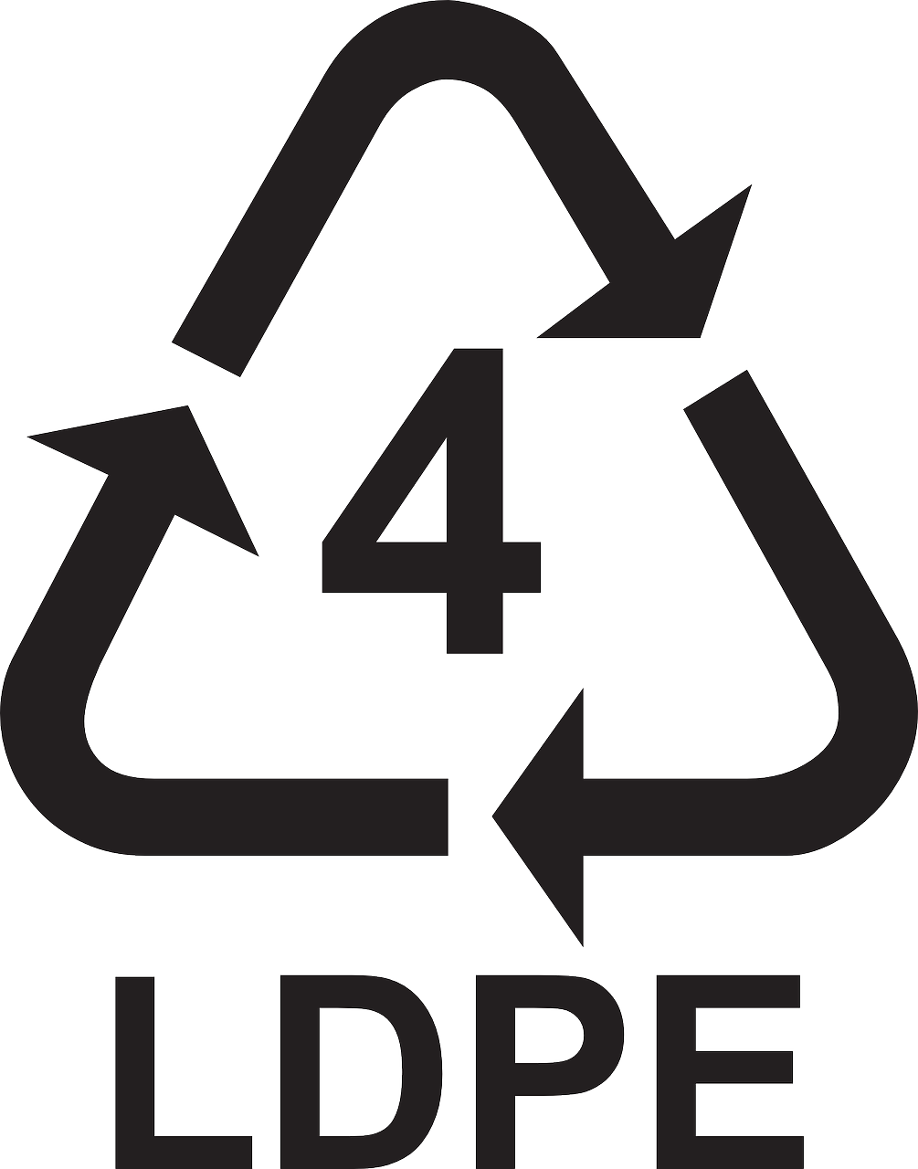 LDPE 4 recycling logo.