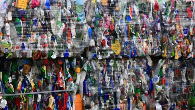 bales of plastic at MRF.