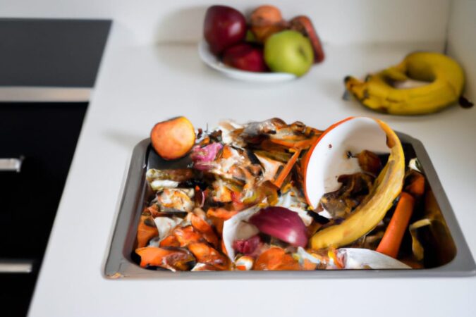 food waste in a kitchen sink.