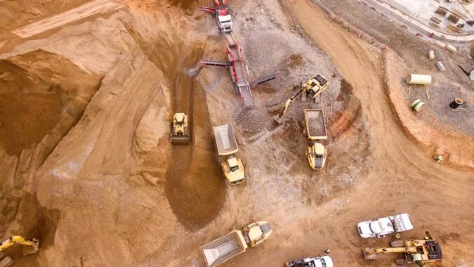 inert waste on a construction site.