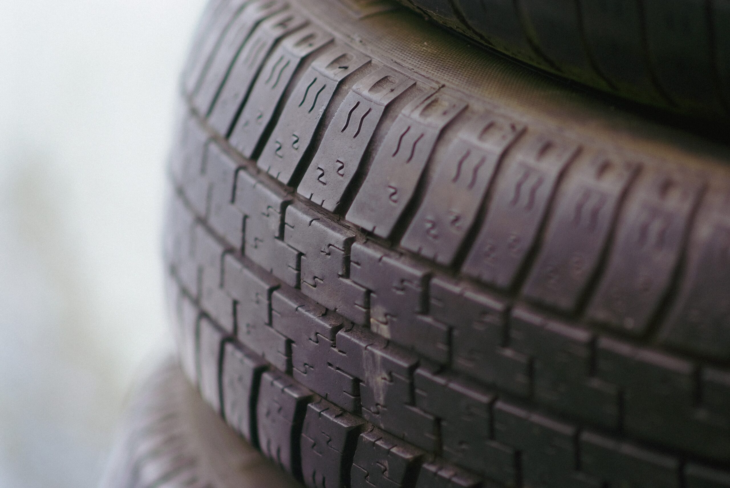 close-up of tyre tread.