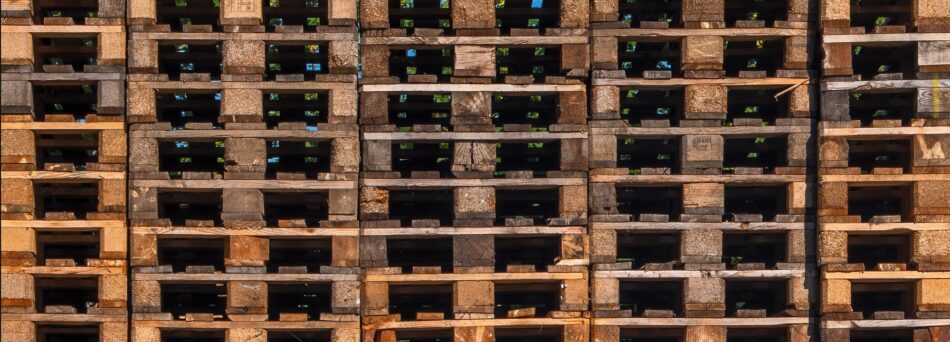 pallets stacked up.