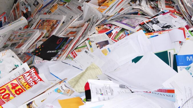 junk mail, leaflets, and waste paper.