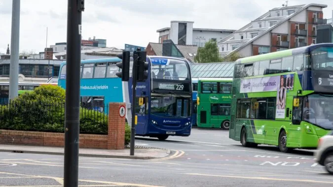 buses outside bus station.