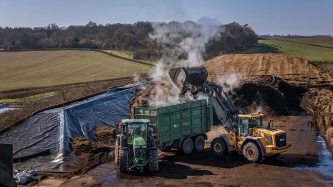 tractors clearing waste