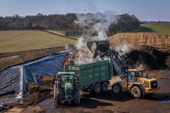 tractors clearing waste