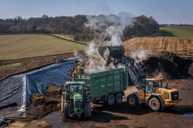 tractors clearing waste