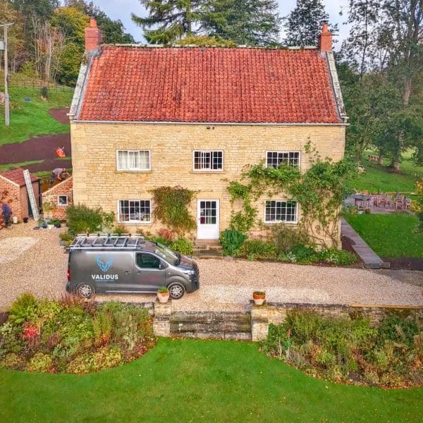 house with van in front