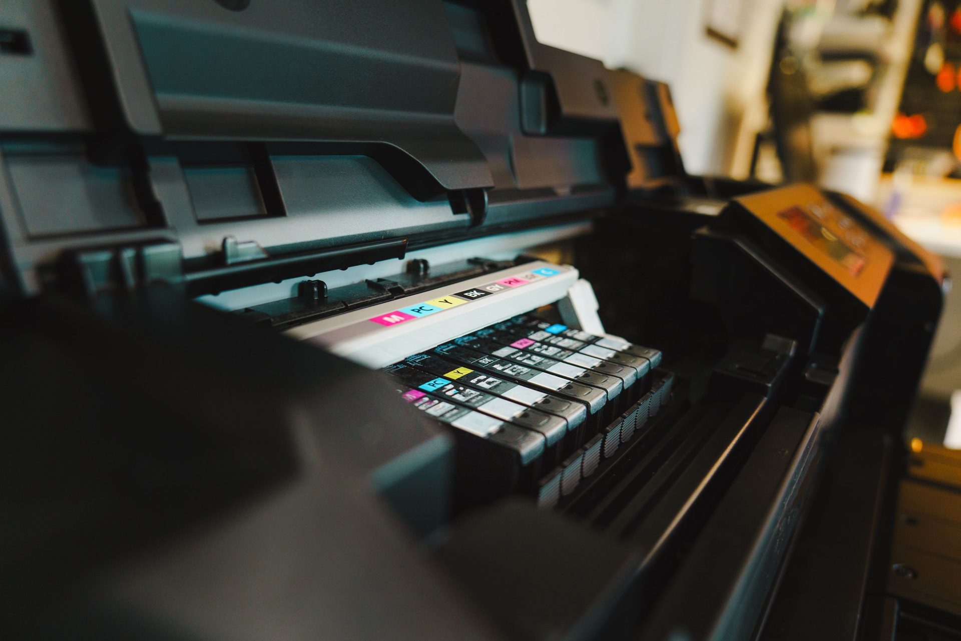 ink cartridges in a printer